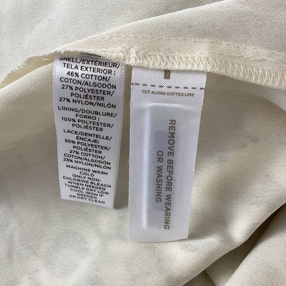 NWT Loft Ivory Cream and Black Lace Overlay Shift Dress Size 12 - Picture 7 of 7